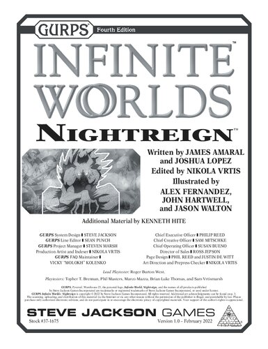 GURPS 4th edition. Infinite Worlds: Nightreign