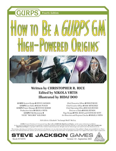 GURPS 4th edition. How to Be a GURPS GM: High-Powered Origins