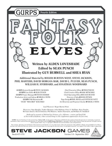 GURPS 4th edition. Fantasy Folk: Elves