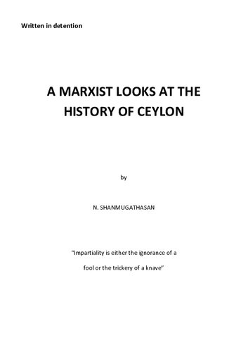 A Marxist Looks at the History of Ceylon