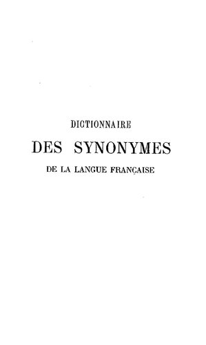 Dictionnaire des synonymes de la langue française