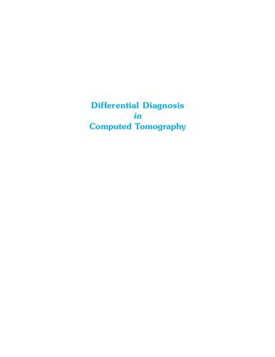 Differential Diagnosis in Computed Tomography