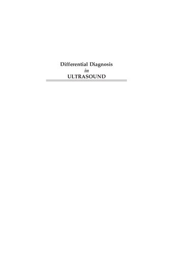 Differential Diagnosis in Ultrasound