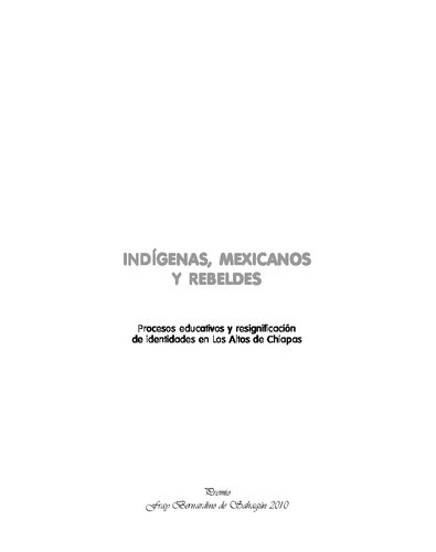 Indígenas, mexicanos y rebeldes. Procesos educativos y resignificación de identidades en Los Altos de Chiapas