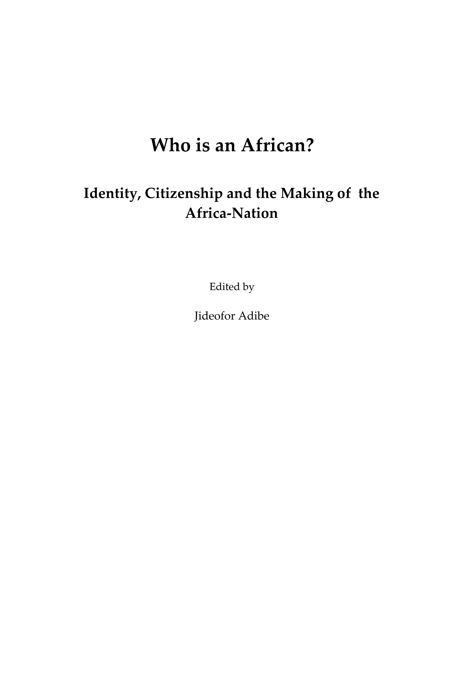 Who is an African?