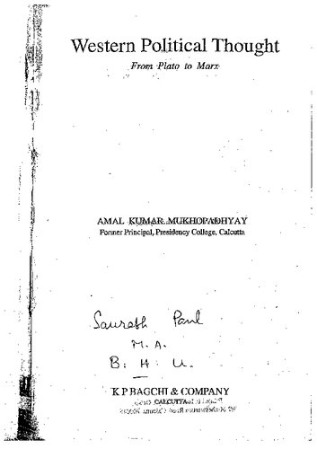 Western Political Thought from Plato to Marx