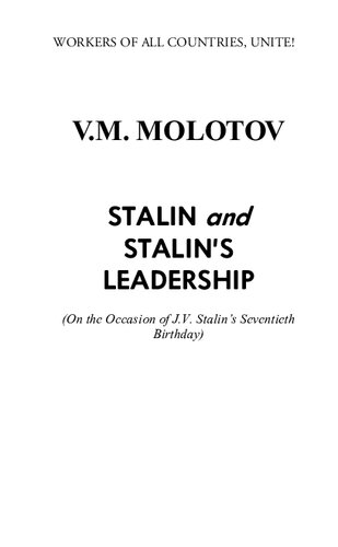 Stalin and Stalin's Leadership