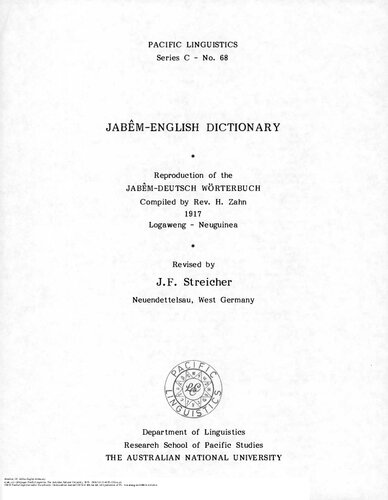 Jabêm-English dictionary