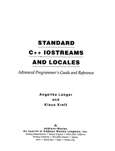 Standard C++ IOStreams and locales: advanced programmer's guide and reference