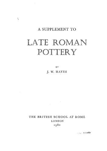 Supplement to Late Roman Pottery