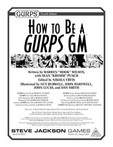 GURPS 4th edition. How To Be A GURPS GM