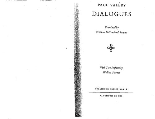 Collected Works of Paul Valery: Dialogues