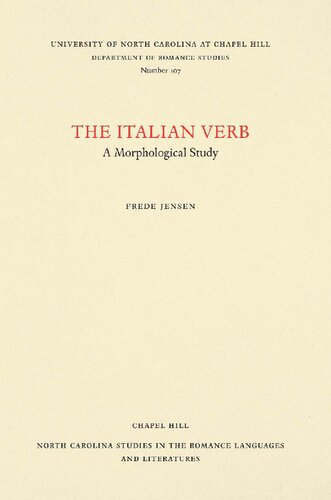 The Italian Verb: A Morphological Study