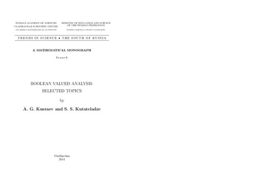 Boolean Valued Analysis: Selected Topics