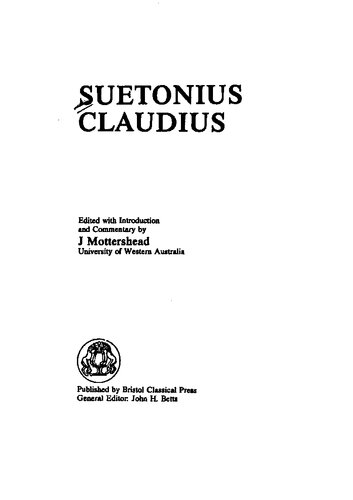 Suetonius: Claudius