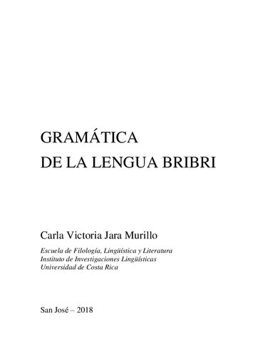 Gramática de la lengua Bribri