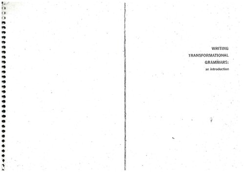 Writing Transformational Grammars: an introduction