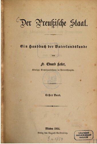 Der Preußische Staat : Ein Handbuch der Vaterlandskunde