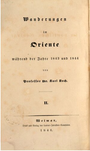 Wanderungen im Oriente während der Jahre 1843 und 1844