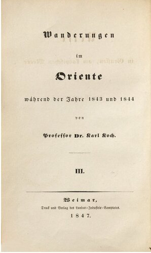 Wanderungen im Oriente in den Jahren 1843 und 1844