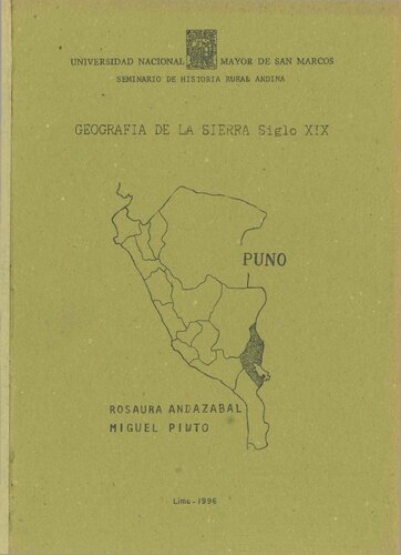 Geografía de la sierra, siglo XIX. Puno