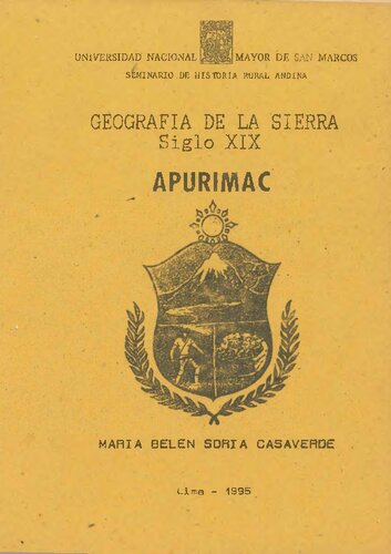 Geografía de la sierra, siglo XIX. Apurímac