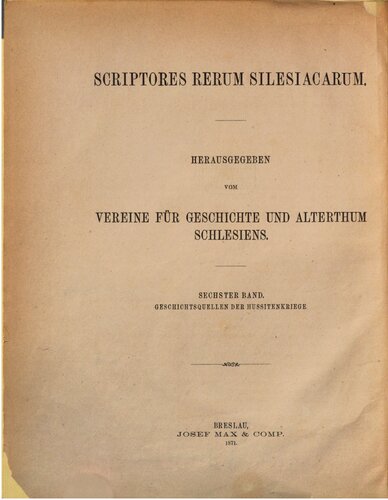 Geschichtsquellen der Hussitenkriege