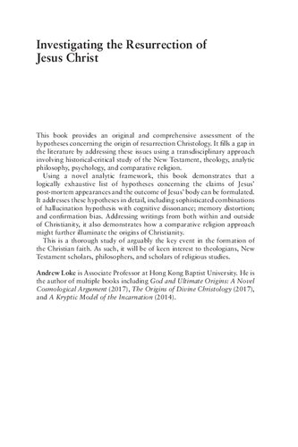 Investigating the Resurrection of Jesus Christ. A New Transdisciplinary Approach