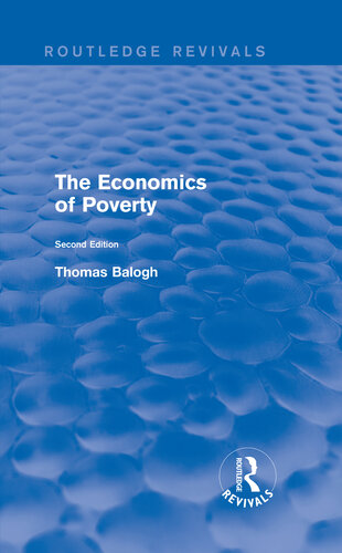 Revival: The Economics of Poverty (1974): Second Edition