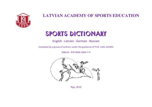 Sports Dictionary - EN, LT, DE, RU