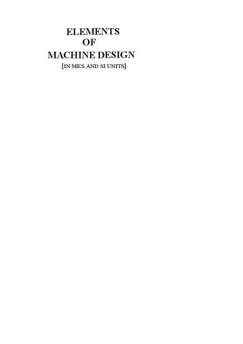 Elements of Machine Design
