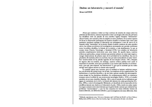 Dadme un laboratorio y moveré el mundo