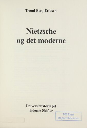 Nietzsche og det moderne