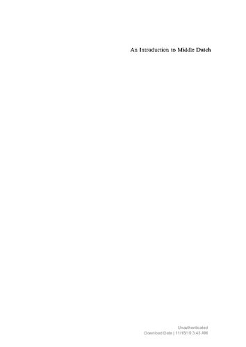 An Introduction to Middle Dutch