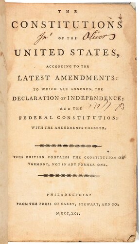 Constitution of the United States of America: With the Amendments Thereto, to Which Are Prefixed ...