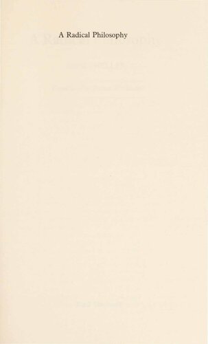 A Radical Philosophy