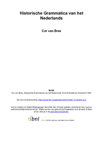 Historische grammatica van het Nederlands