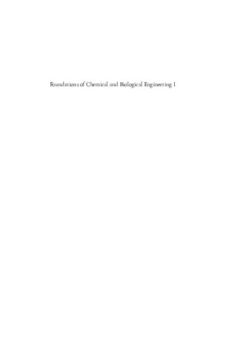 Foundations of Chemical and Biological Engineering I