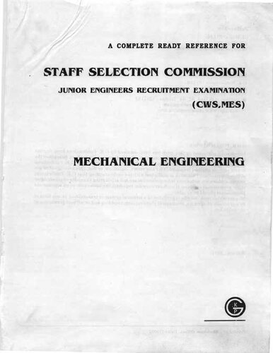 SSC JE(Mechanical Engineering): Reference Guide