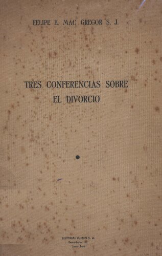 Tres conferencias sobre el divorcio