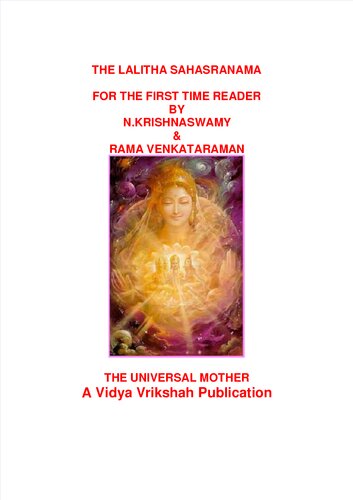 THE LALITHA SAHASRANAMA FOR THE FIRST TIME READER