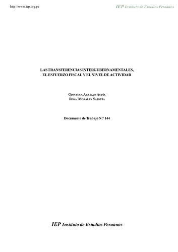Las transferencias intergubernamentales, el esfuerzo fiscal y el nivel de actividad