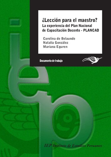 ¿Lección para el maestro? La experiencia del Plan Nacional de Capacitación Docente (PLANCAD), Perú