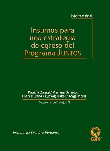 Insumos para una estrategia de egreso del Programa JUNTOS (Perú). Informe final
