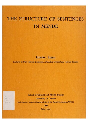 The Structure of Sentences in Mende (language)