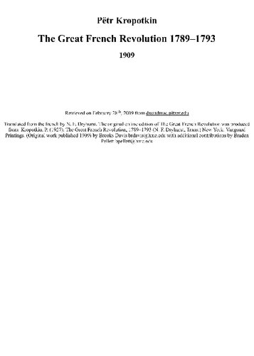 The Great French Revolution 1789–1793