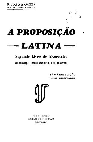 A proposição latina - segundo livro de exercícios