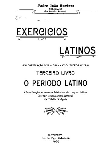O período latino - Exercícios latinos - terceiro livro