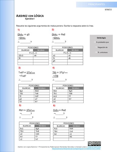 Ajedrez con lógica - ejercicio 1 - principiantes