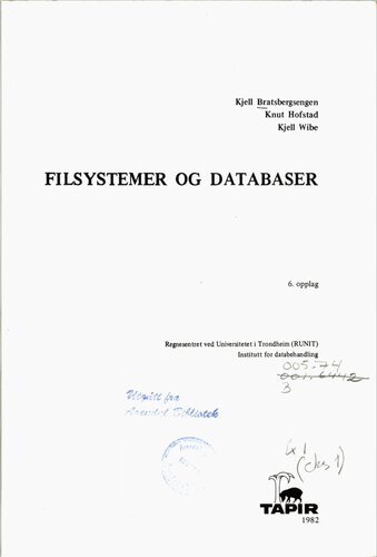 Filsystemer og databaser